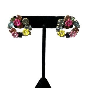 J.Crew Colorful Floral Cluster Earrings
